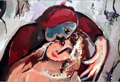Chagall - le Coq rouge (tapisserie - détail)