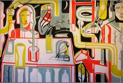 Rencontre inattendue (triptyque) - 2019 (acrylique sur toile)
